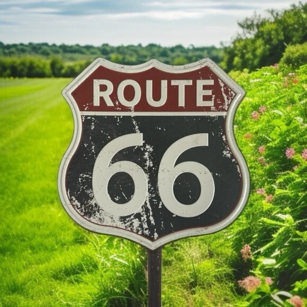Route 66 Metal Sign Retro Wall Plaque Historic Highway Road Decor 11.5